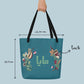 Large casual bag: personalized with your name and elements of your country/ies