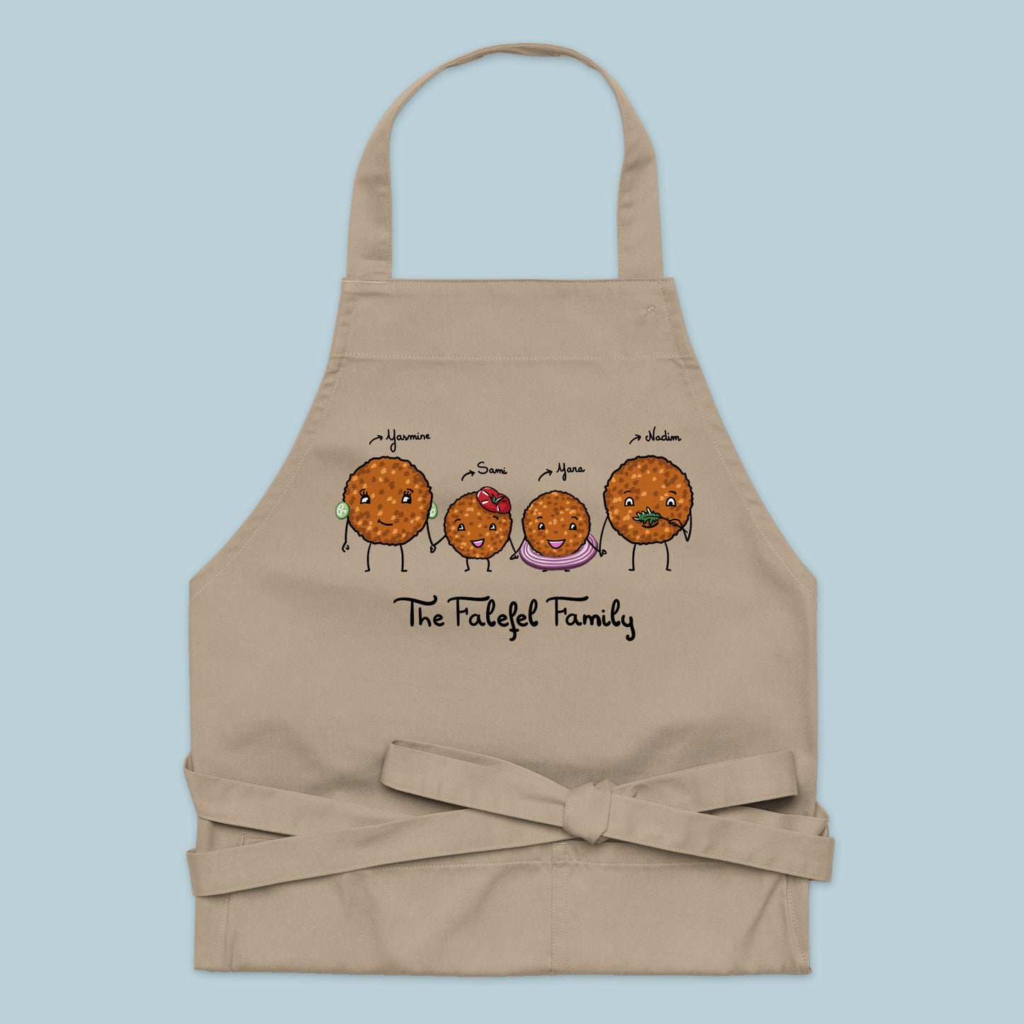 Customized apron: The Falefel Family