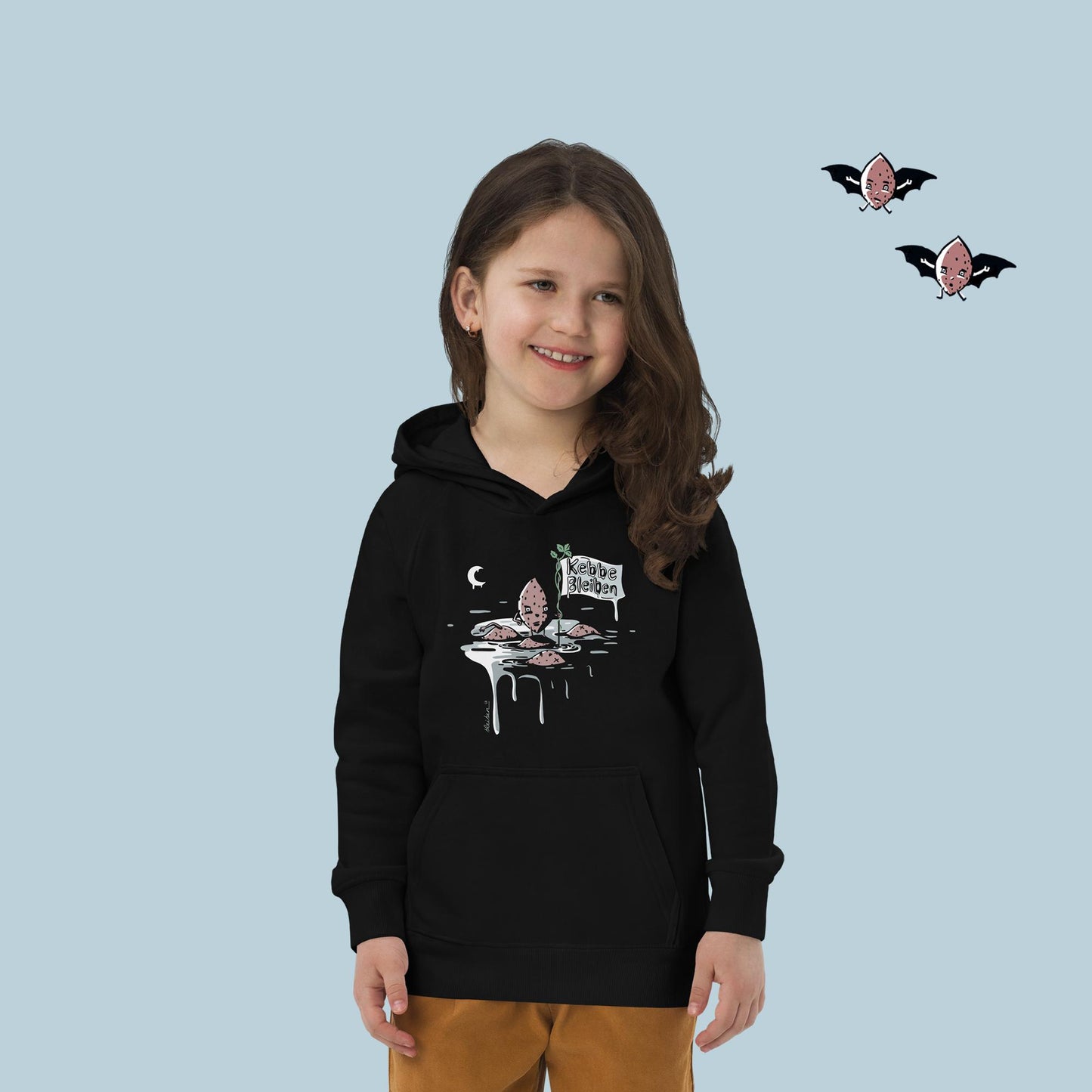 Kids Hoodie: Kebbe Bleiben Black