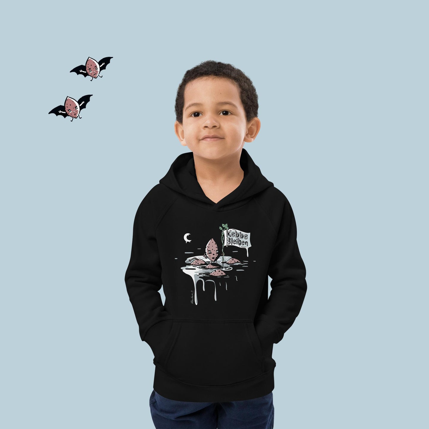 Kids Hoodie: Kebbe Bleiben Black